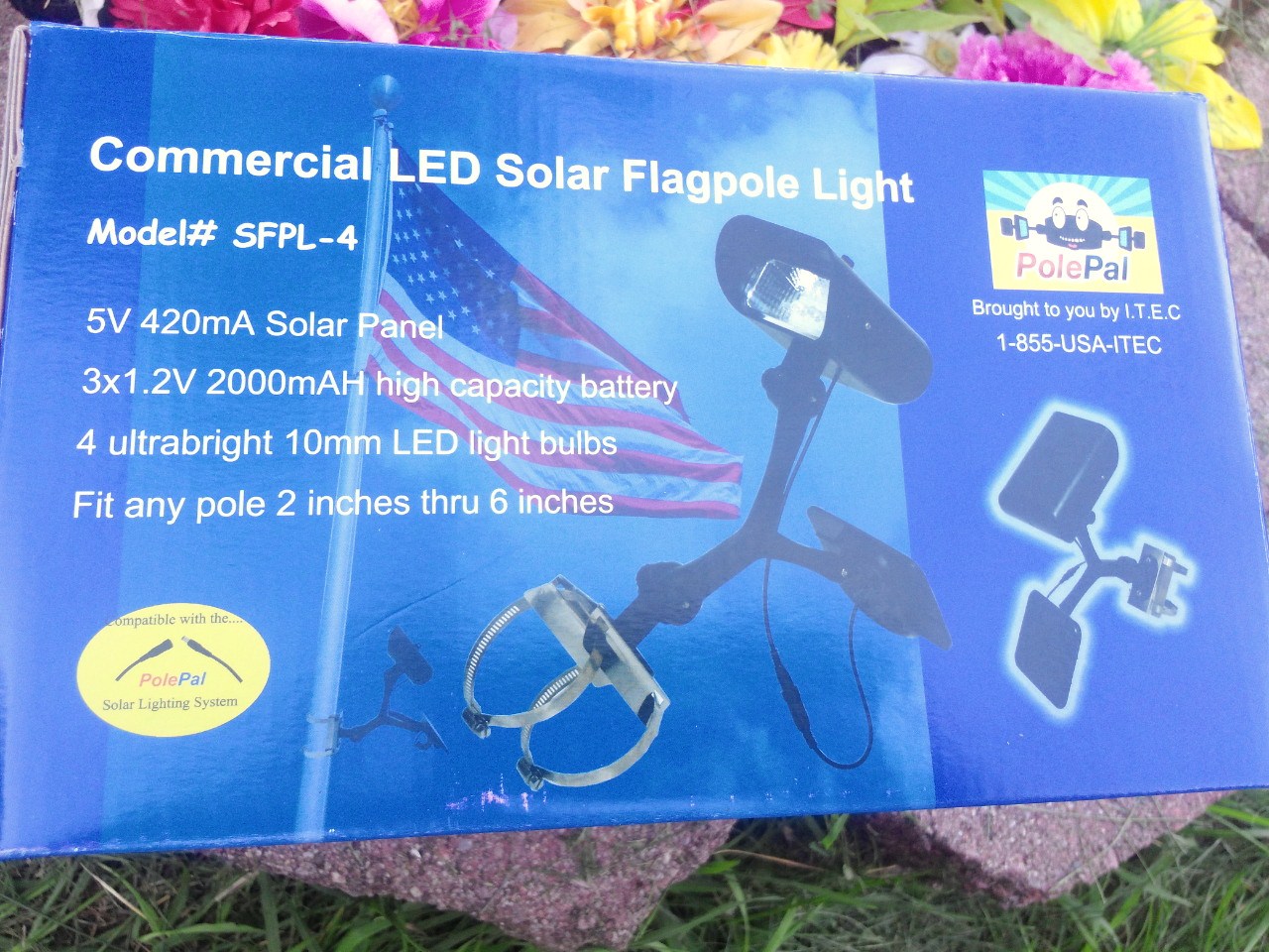 Entry Level Commercial Solar Flagpole Light product box - PolePalUSA